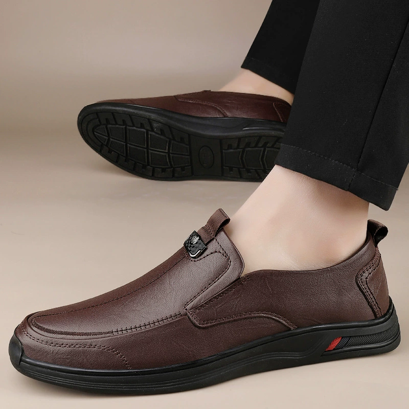 Классические кожаные мужские туфли повседневные кожаные туфли