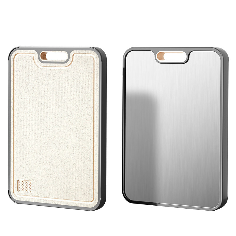 Amazonas cristalino puro placa de vegetales de titanio volcánico placa de cristal de hielo PP paja de trigo placa de corte de vegetales de acero inoxidable antideslizante