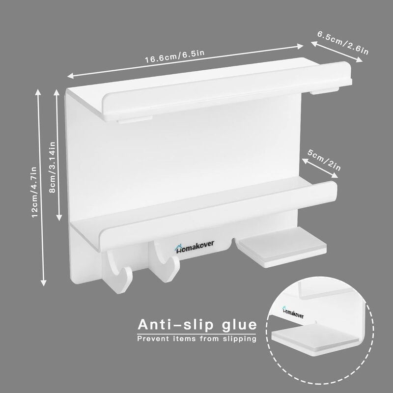 Acrylic bedside rack-adhesive wall-mounted bed room dormitory office adhesive floating accessories storage rack