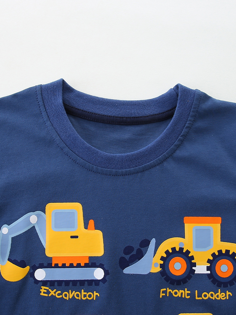 Nuevos productos de verano para niños camisetas de mangas cortas europeas y americanas para niños camisetas de moda de automóviles impresos para niños una camisa de cabello image 6