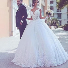 亚马逊新款欧美新娘婚纱礼服深V性感小拖尾婚纱订婚写真外拍婚纱