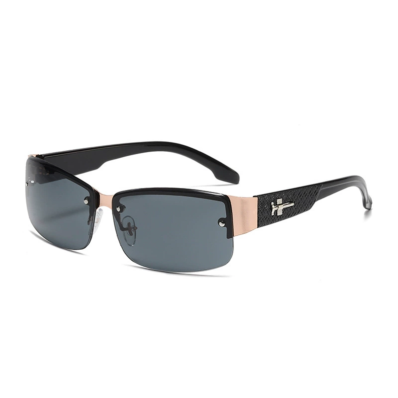 Men’s metal sunglasses, square frame, lightweight, multiple lens tints