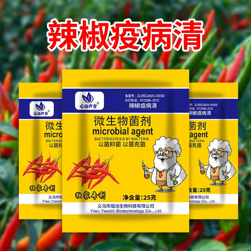 Средство для очистки от болезни чили, фунгицид для борьбы с антракнозом, желтой вялостью листьев, серой плесенью и мягкой гнилью, составной микробный агент.
