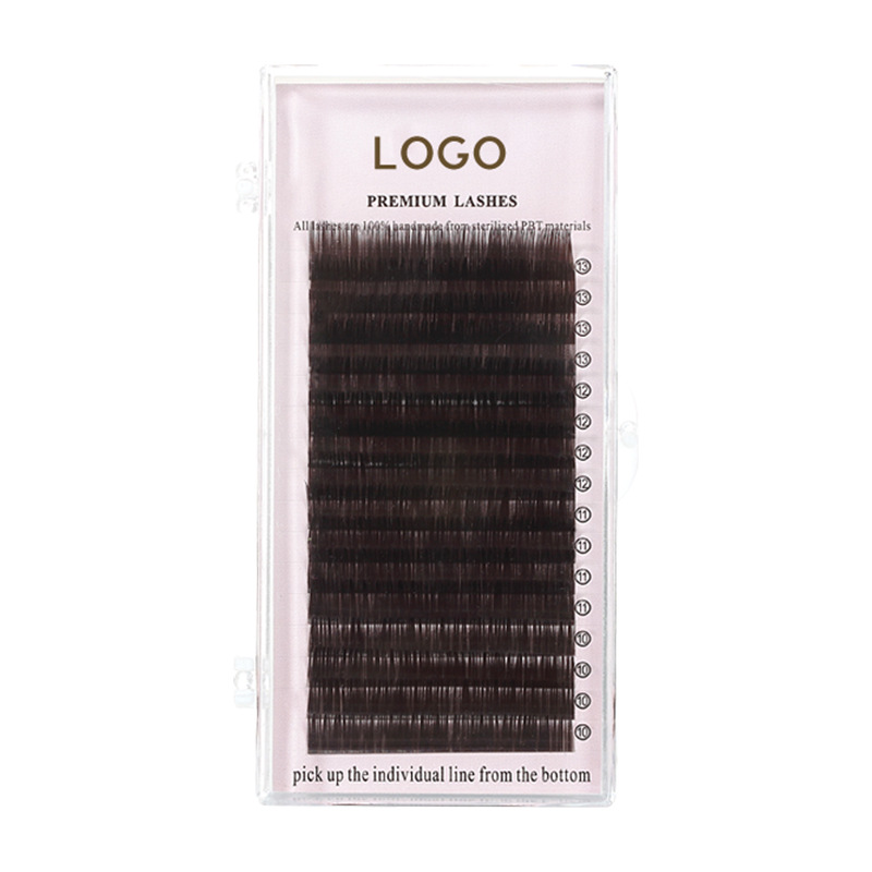 Fábrica de injerto de pestañas transfronterizas, una sola raíz de gran capacidad, pestañas redondas negras marrones, pestañas curvas, flores naturales, pestañas falsas al por mayor