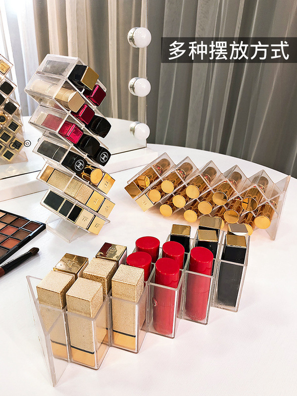 口紅収納ボックスマルチグリッド透明アクリルリップ釉薬オーガナイザーインディスプレイ化粧品収納棚|undefined