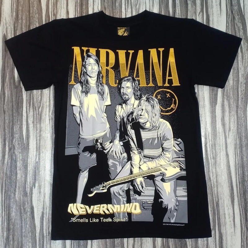 Nirvana Band Cobain Vintage American Simple Retro Oversize Short-Sleeved T-Shirt Nirvana Band Cobain Vintage American Simple Retro Oversize Short-Sleeved T-Shirt