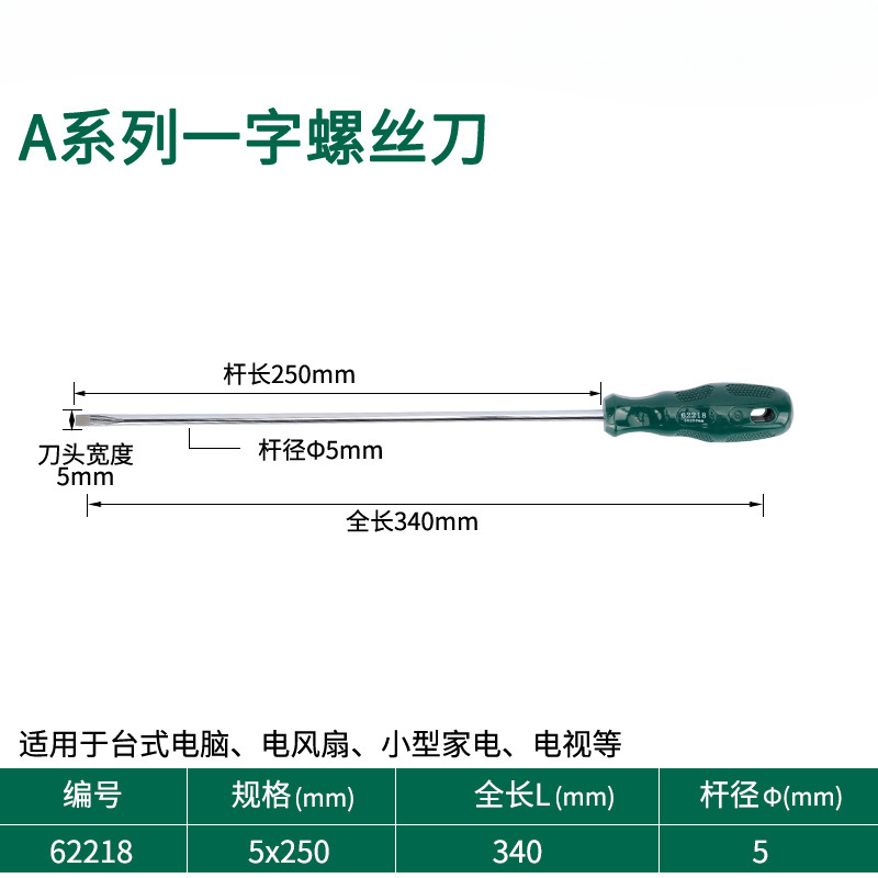 Destornillador de cabeza de rábano pequeño destornillador de ciruela de boca plana cruzada
