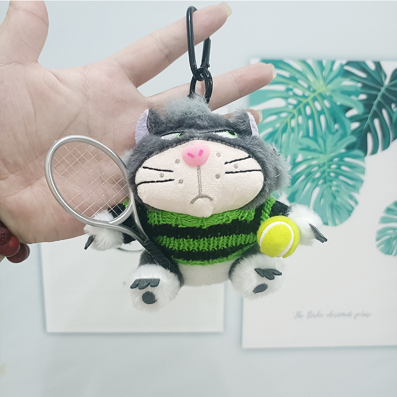 新しいアスリートルシファードールペンダントバドミントン猫ガールバッグペンダント人形ぬいぐるみ卸売|undefined