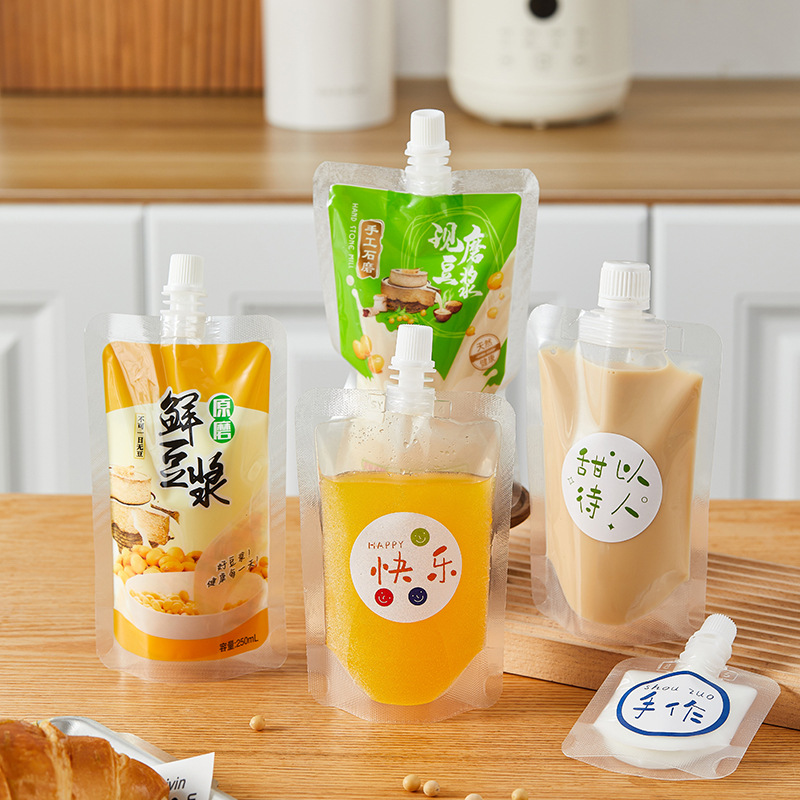 透明吸嘴袋豆浆袋一次性饮料袋奶茶袋酸梅汤果汁外卖汤打包袋