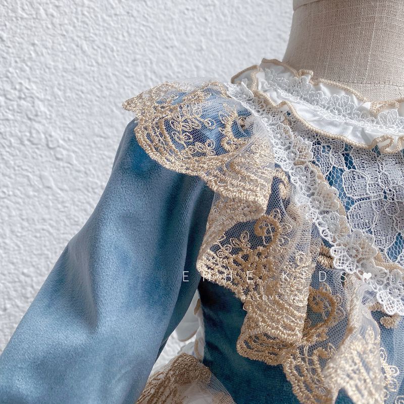 Chica española corte viento vestido otoño verano inflado princesa falda Lolita vestido cumpleaños vestido de Navidad vestido