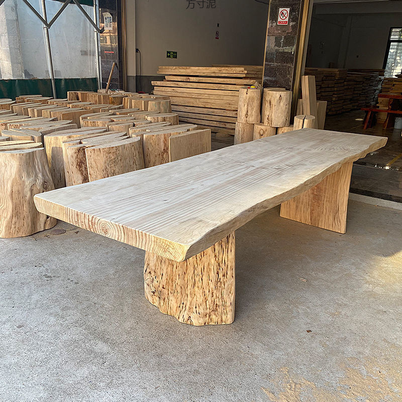 Solid Wood Natural Edge Large Board Table Tea Table Solid Wood Large Board Dining Table Office Desk Executive Desk Boss Desk Conference Table