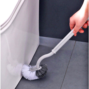 Japanese S-Shaped Curved Long-Handled Toilet Brush Bathroom Cleaning Brush Toilet No Dead Corner Sanitary Brush Multi-Functional Brush