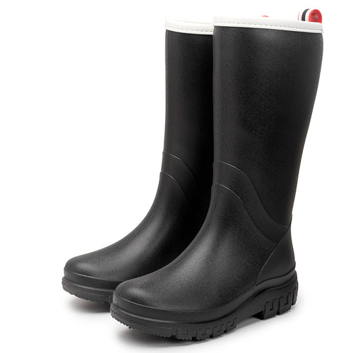 New Japanese-style women's rain boots, simple high-top women's shoes, waterproof and anti-slip work rubber shoes for outdoor and kitchen use in rainy weather