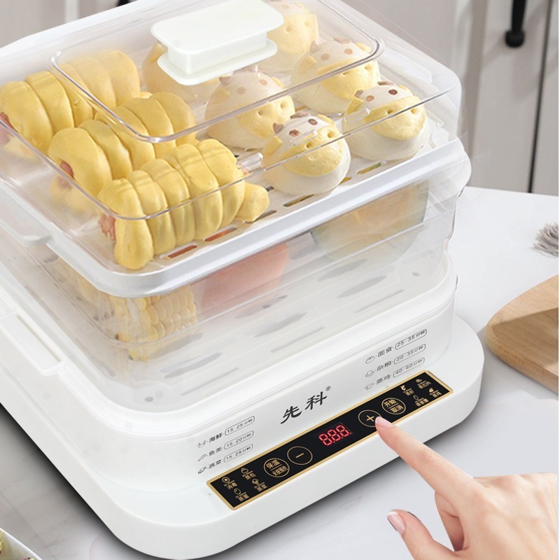 电蒸锅家用多功能三层透明蒸煮一体大容量上蒸下煮智能火锅批发|undefined