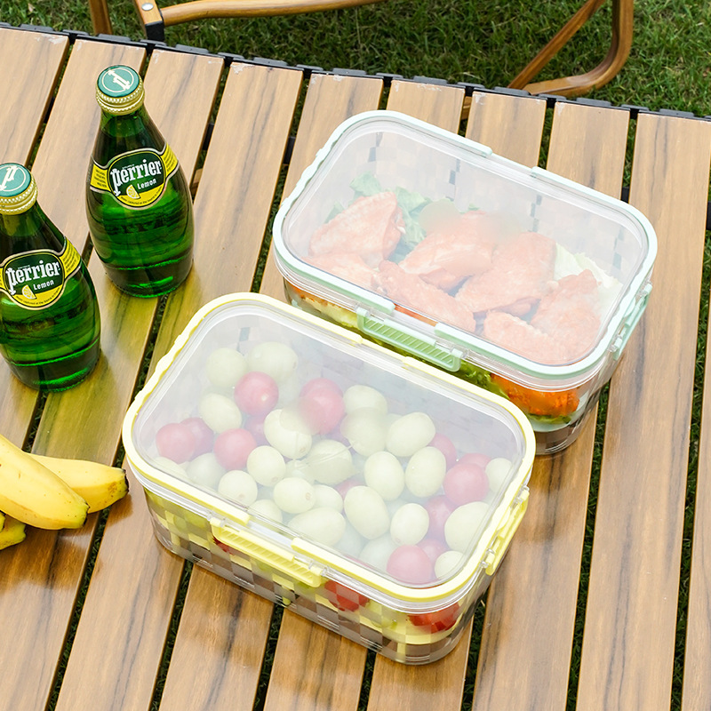 果物の新鮮な箱の台所の新鮮な収納箱の携帯用の手提げの果物のかごの屋外のキャンプの新鮮な箱の震え音の爆発金|undefined