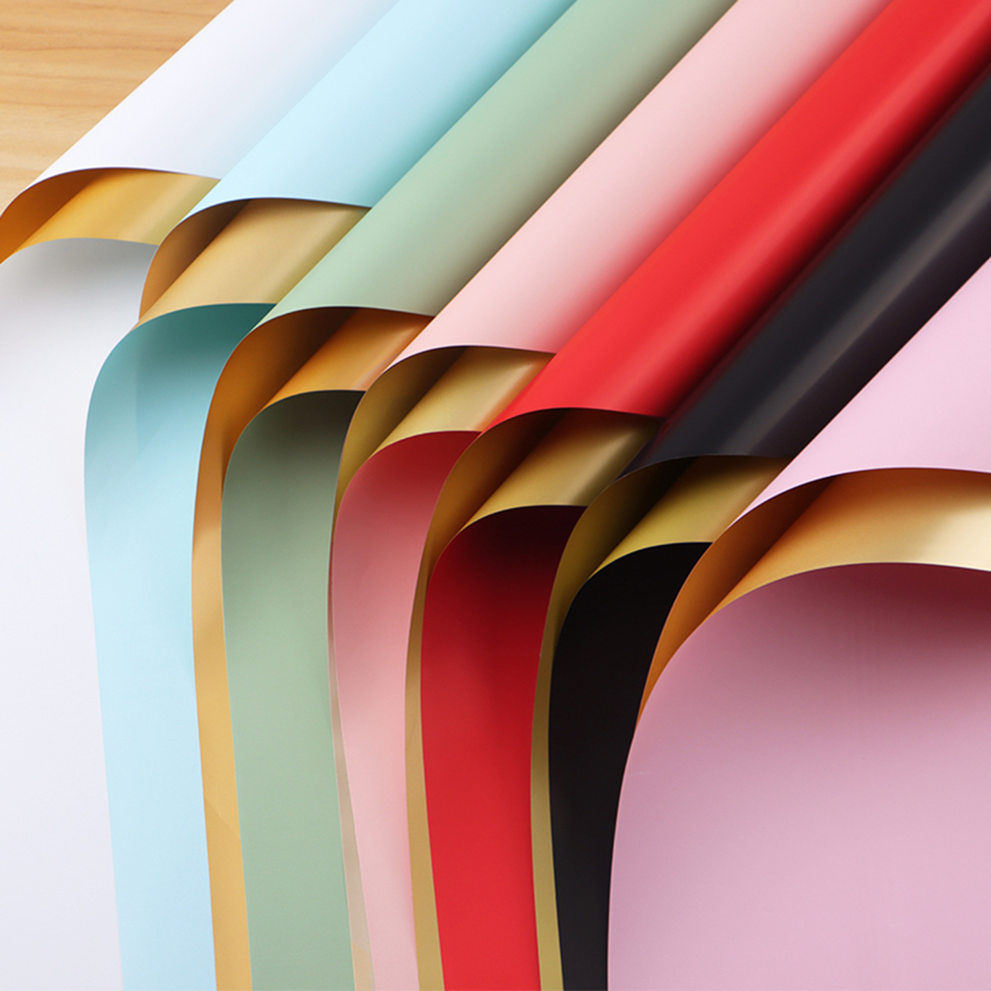 Papel de oro de doble cara de Corea impermeable flor material de papel de embalaje ramo floral coreano papel de oro de lujo de color oro