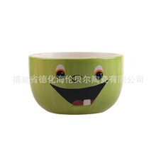 亚马逊热销万圣节主题系列陶瓷碗工厂定制万圣节主题陶瓷沙拉碗