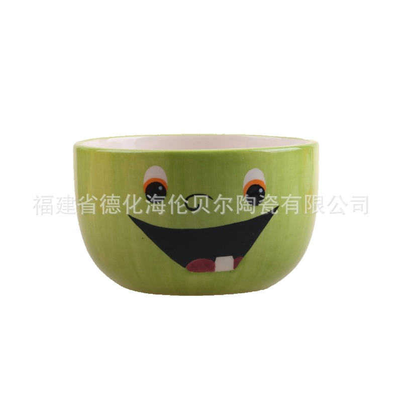 亚马逊热销万圣节主题系列陶瓷碗工厂定制万圣节主题陶瓷沙拉碗