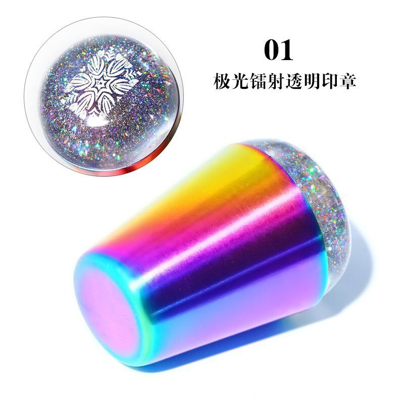 可擦拭美甲硅胶印章法式巨粘透明印花工具DIY美甲钢板图案转印章|undefined