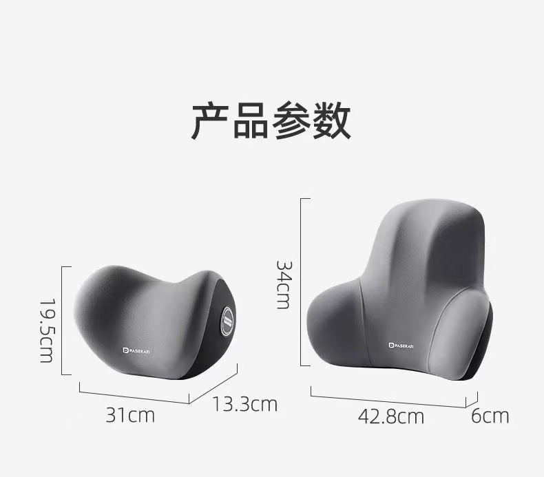 Car Lumbar Support Memory Foam Cushion, Car Seat Backrest Pad, Car Seat Headrest for Female Drivers, Driving Essential