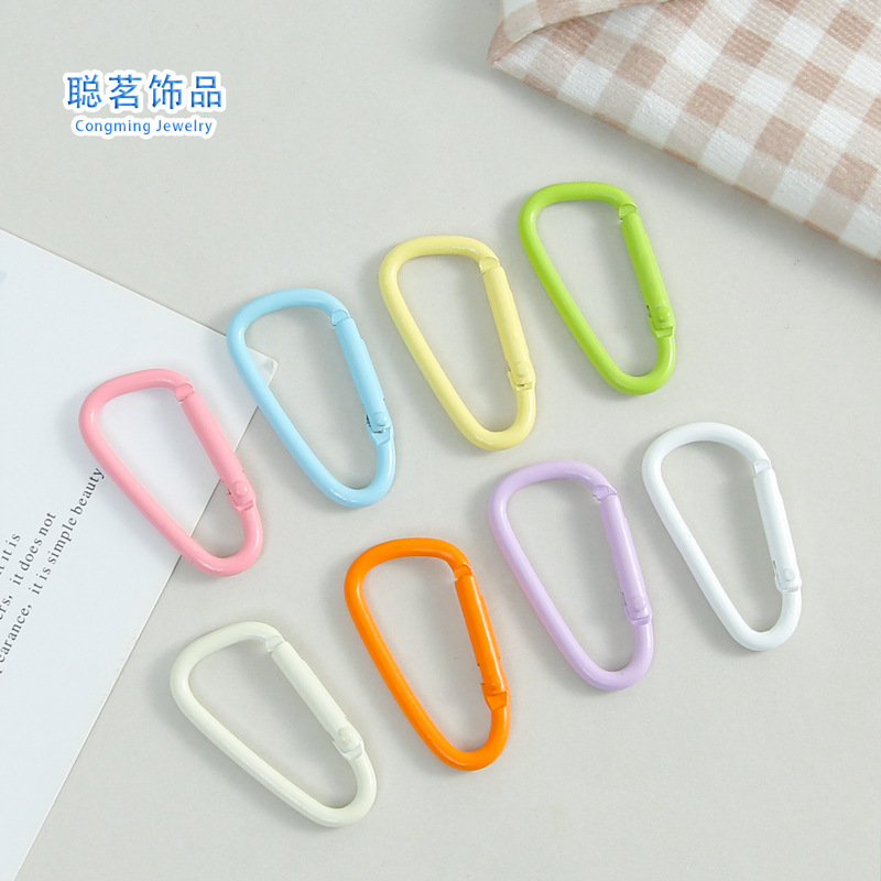 Colorful DIY Jewelry Accessories, Painted D-Shaped Spring Clips, Carabiners, Bag Keychains, Pendant Clips, Wholesale Materials Colorful DIY Jewelry Accessories, Painted D-Shaped Spring Clips, Carabiners, Bag Keychains, Pendant Clips, Wholesale Materials