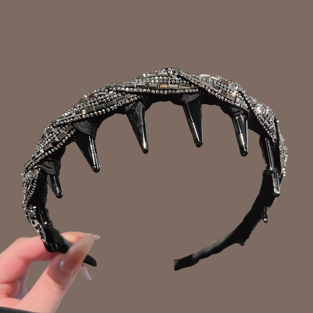 Black silk wrapped with sparkling diamonds