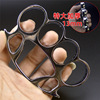Cross -border thickened large round head finger tiger four -finger ring fist ring ring rings self -defense supplies hand buckle bracelet support