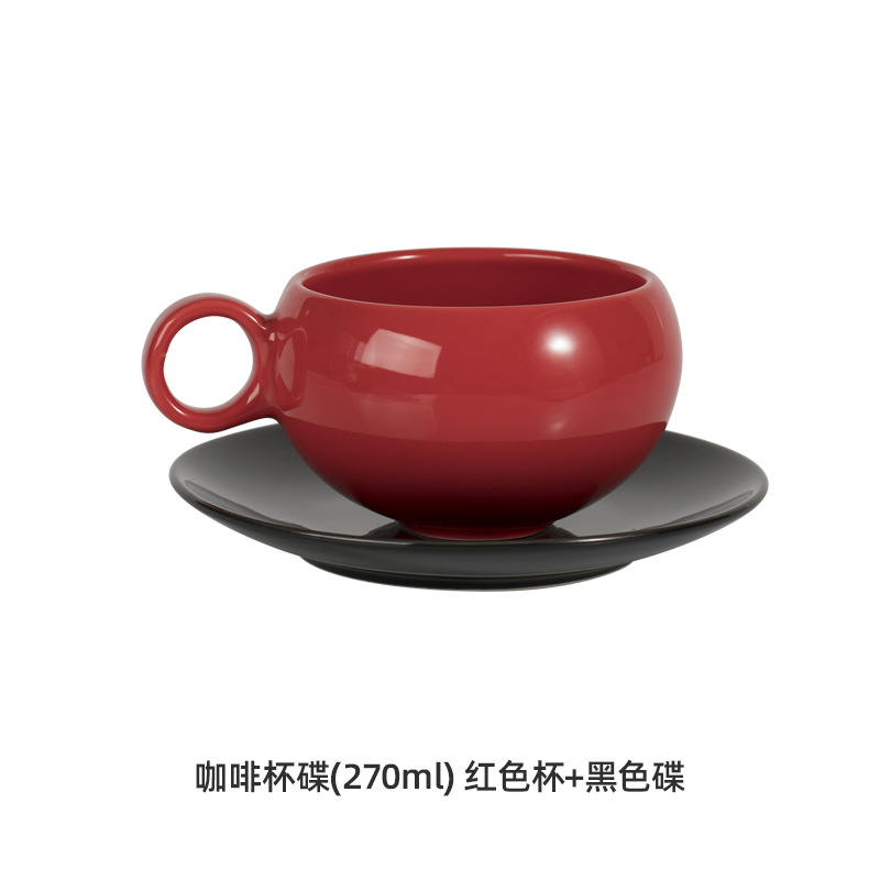 Hogar estilo retro medieval taza de café de cerámica pareja hombres y mujeres taza taza taza taza de leche juego de platillo negro