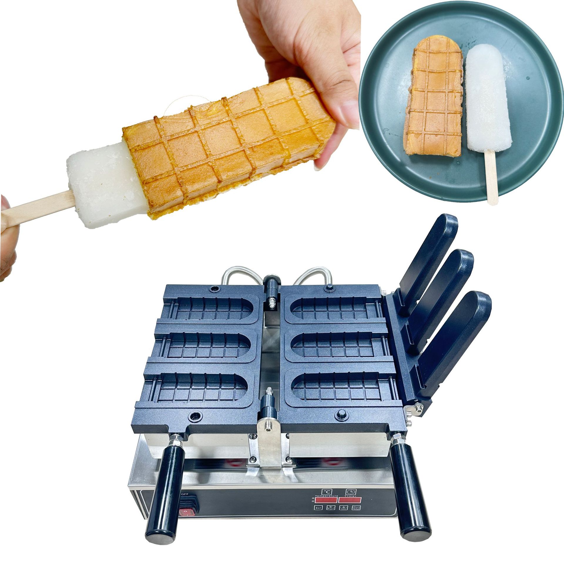 Customized Egg Popsicle Waffle Mold Machine, One Out of Three Crispy Popsicle Cakes Paletawaffle110/220