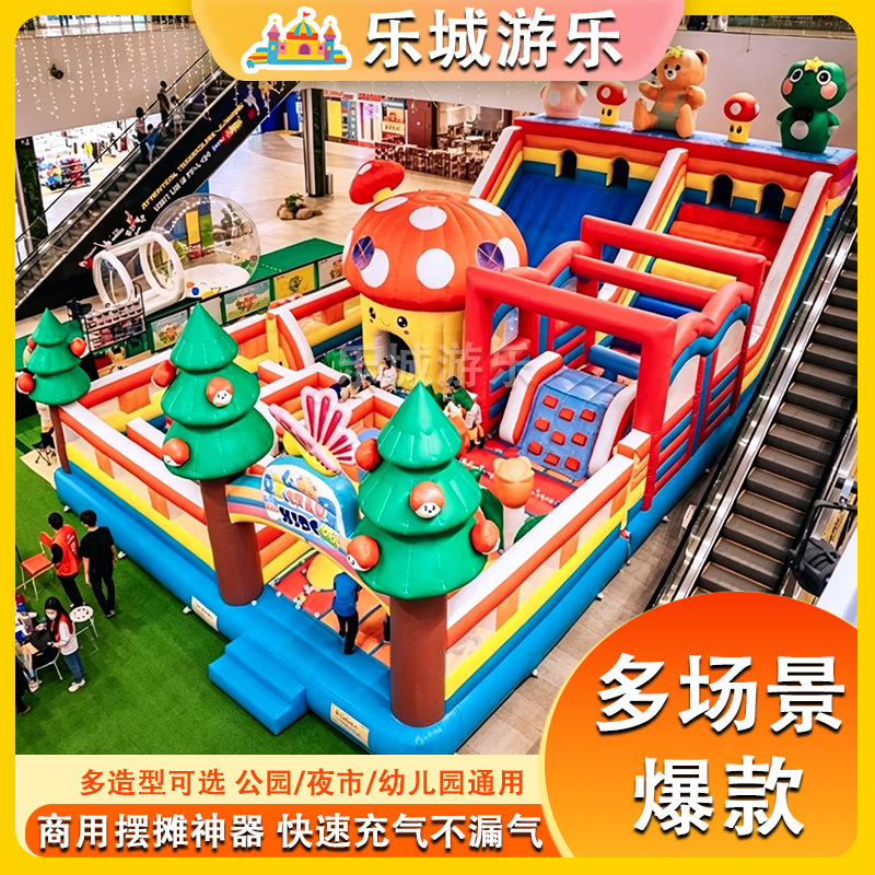 Gran castillo infláble para niños al aire libre barreras de paso deslizante de atracción para padres e hijos escalada de roca fábrica de equipos de cama de salto