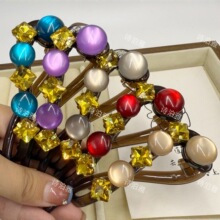 韩国爆闪彩钻发夹抓夹锆石气质发卡侧边夹高级感发饰女