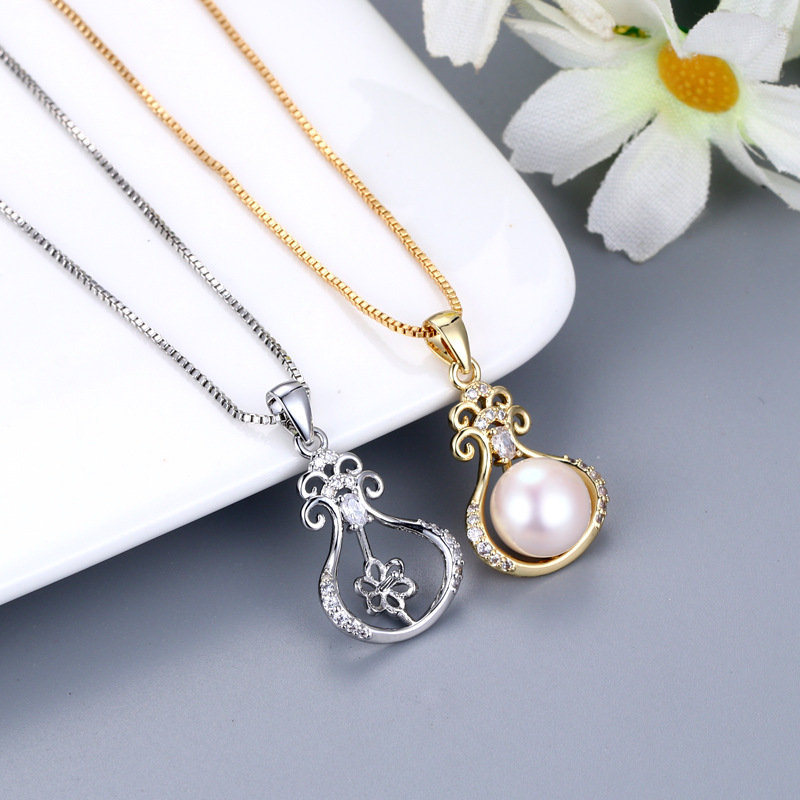 fashionable stone inlay with zircon from pearl
