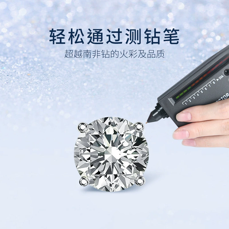 Классические серьги-гвоздики S925 стерлинговое серебро, мозайка Moissanite 0,1–2 ct, варианты позолоты