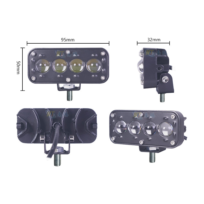 Motocicleta de 4 perlas lámpara de luz eléctrica super brillante exterior led faro de vehículo todoterreno luz fuerte cerca de todo