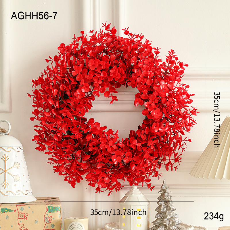 Nuevos productos transfronterizos 30CM decoraciones navideñas guirnaldas de pared colgando puerta colgando guirnaldas de caña ventanas de diseño mayorista