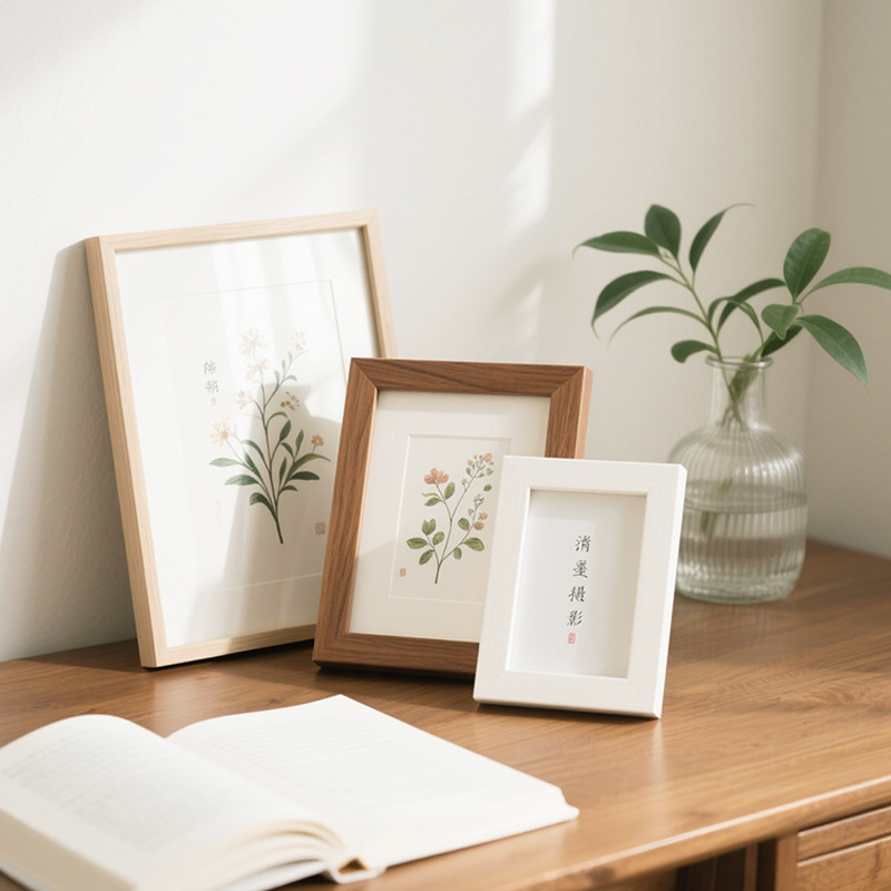 Photo Frame Display Wooden Picture Frame 8-Inch 12inch 10inch Home 3D Display Multiple Placement Methods Wall Frame