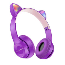 跨境新款猫耳朵 P47M头戴式蓝牙耳机发光七彩灯LED现货礼品无线P
