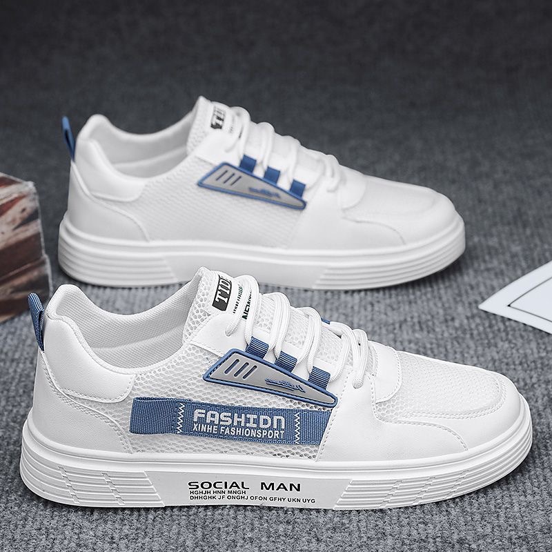 Zapatos de hombre 2024 nuevos zapatos blancos transpirables de verano tendencia versátil zapatos de malla zapatos deportivos casuales juveniles de moda
