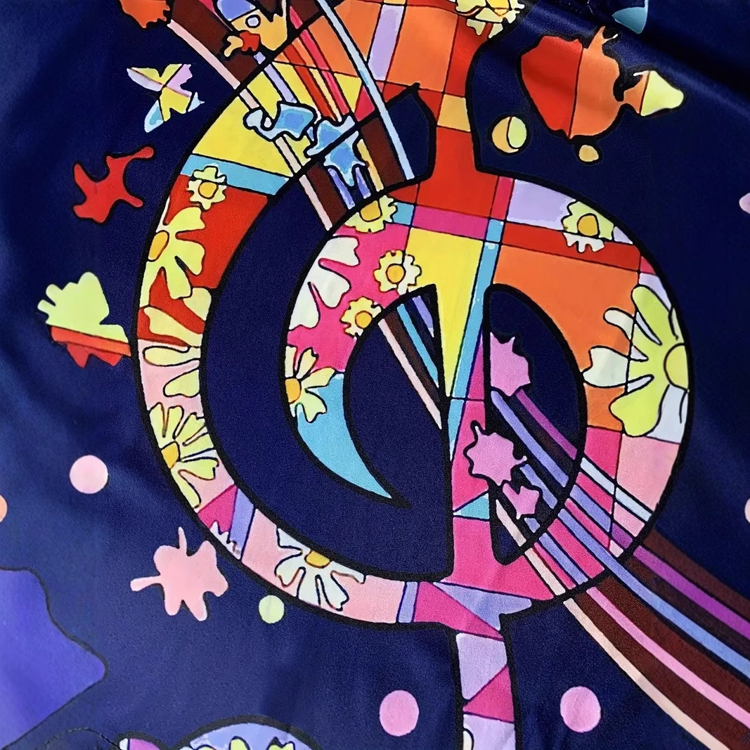 Arte abstracto, notas coloridas, estampado 3D, personalidad de la calle de verano para hombres, cremallera de manga corta, camisa POLO suelta y transpirable