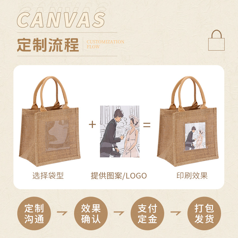 Bolsa de mano logotipo al por mayor moda para salir bolsas de almuerzo de estudiantes bolsas de almuerzo bolsas de regalo bolsas de lino bolsas de lona