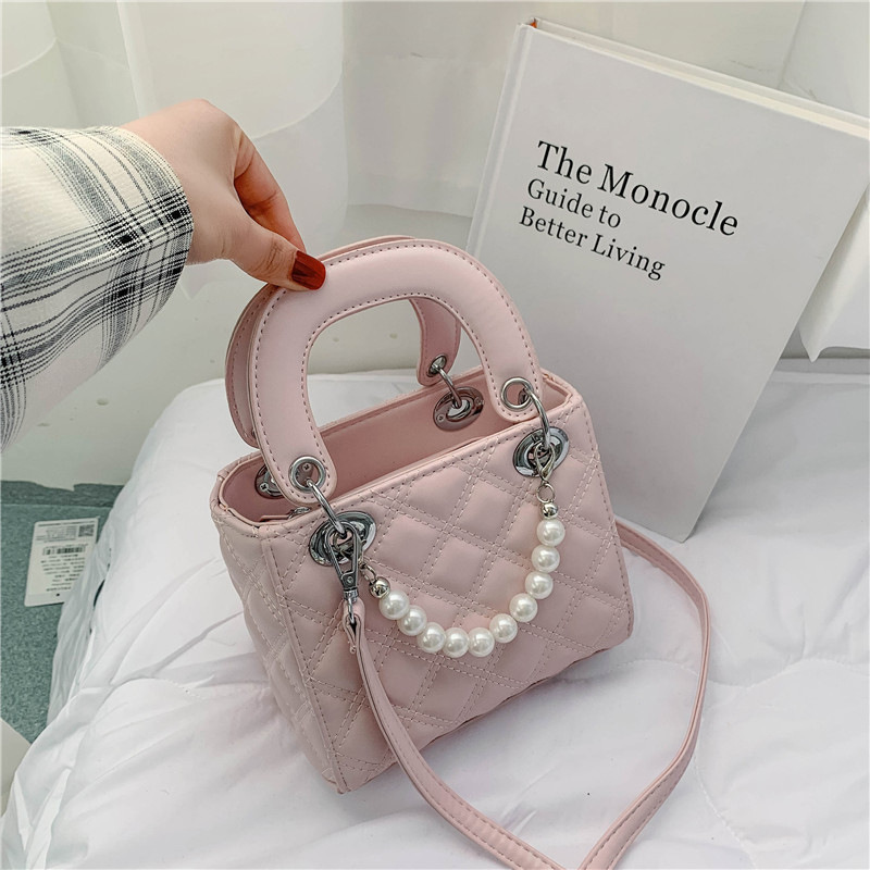 De alto grado francés nicho bolsa 2021 nueva moda rombo perla bolso bandolera Diana bolsa