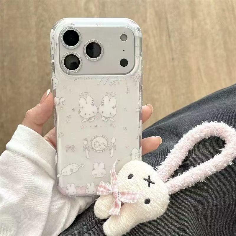 Cute Bow-Knot Miffy Rabbit Phone Case Suitable for iPhone 17 Pro Max, New Model for 16/15/14/13 with Wrist Strap Cute Bow-Knot Miffy Rabbit Phone Case Suitable for iPhone 17 Pro Max, New Model for 16/15/14/13 with Wrist Strap
