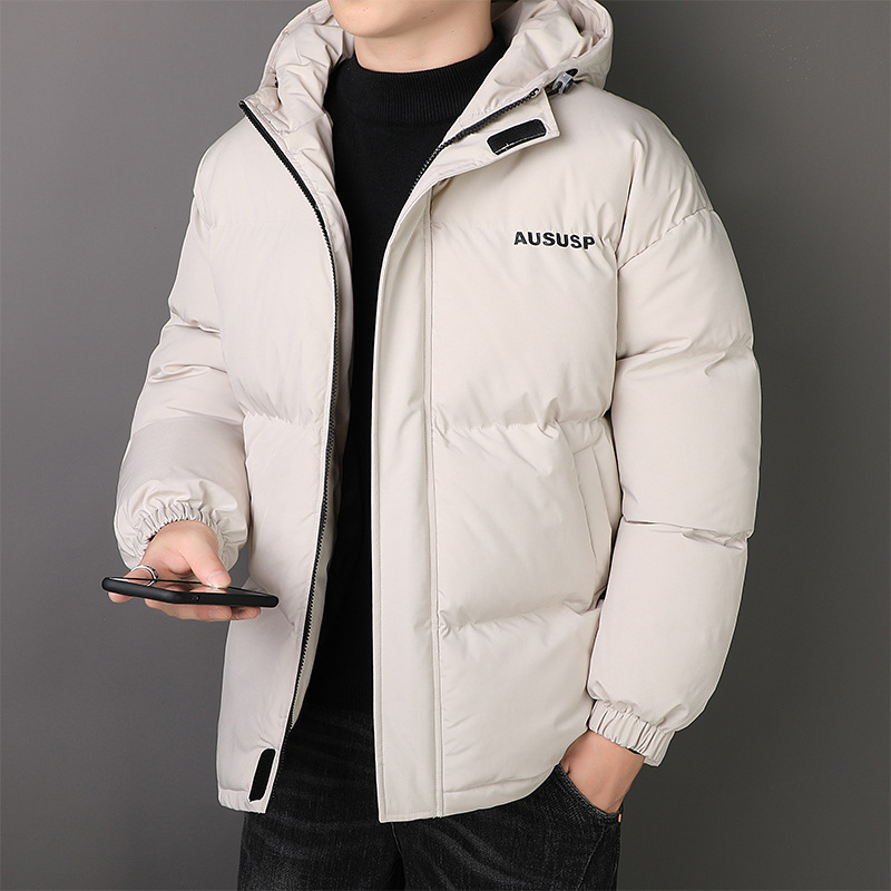 Otoño e invierno engrosado ropa de algodón de hombre 2025 nuevo abrigo de algodón de plumón chaqueta de moda chaqueta de algodón de chicos pareja de pan