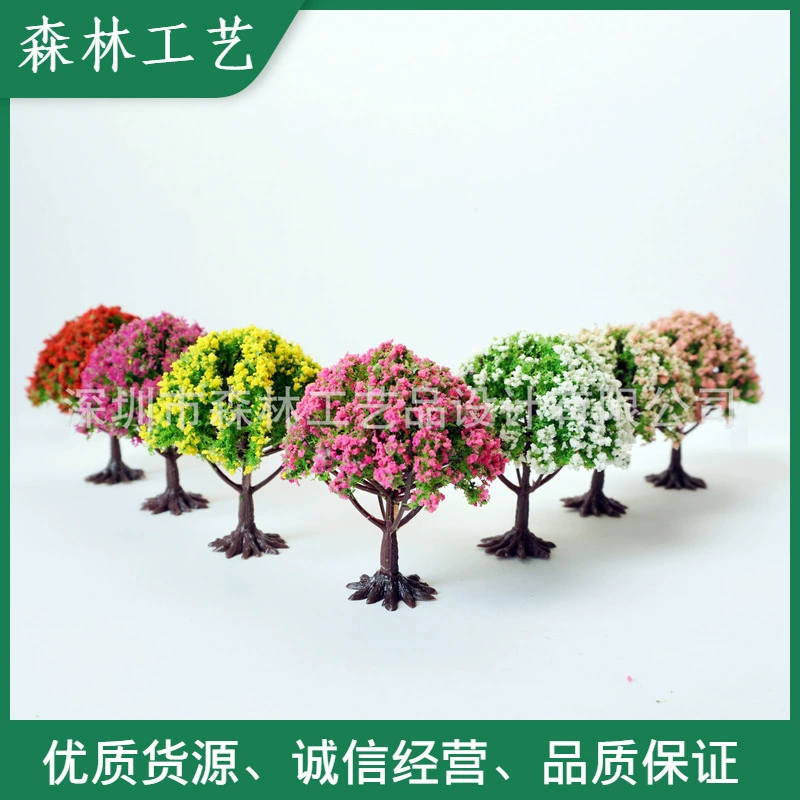 Микро моделирование украшения ландшафта пластиковое Цветочное дерево DIY аксессуары Цветочное дерево с основанием SA60 с основанием