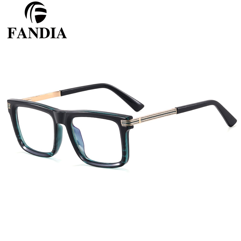 93515 nuevo marco de gafas anti-luz azul para hombres, lanza metálica de doble color, espejo plano de comercio exterior con espejo ahora