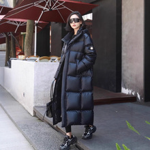 明星同款鹅绒羽绒服女2025新款过膝长款情侣同款高端加厚保暖外套