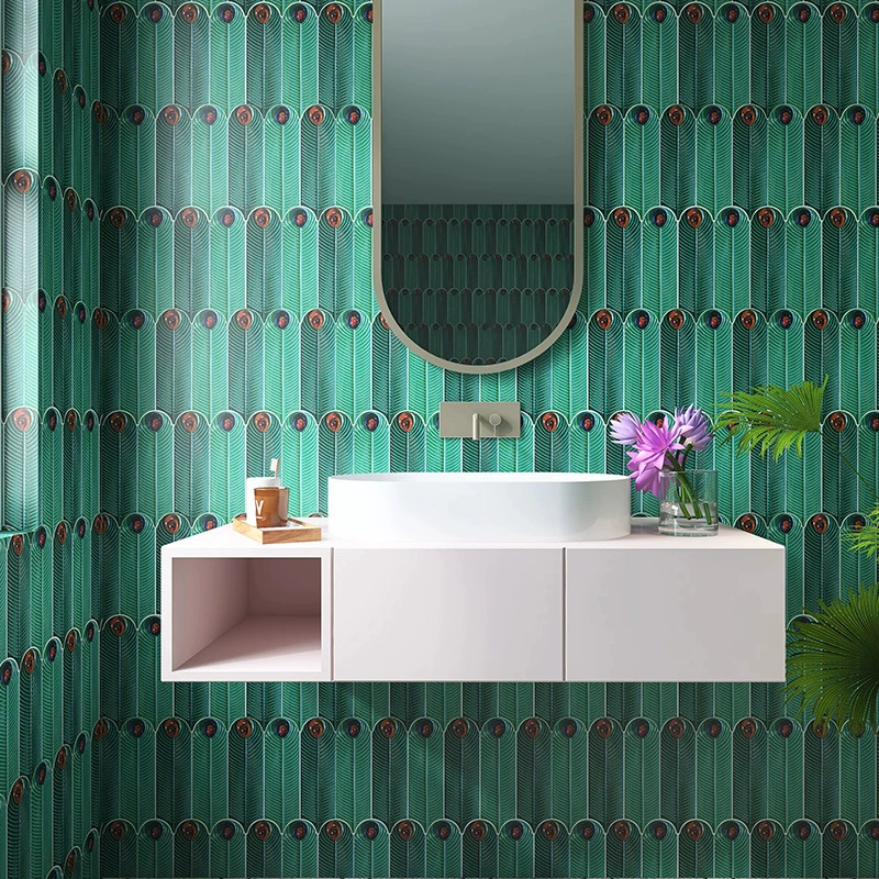 90 × 308 мм перьевый кирпич розовый оливково-зеленый отделочный цветок перо кирпич ручной работы искусство фон для кухни и ванной комнаты малахитовый зеленый кирпич