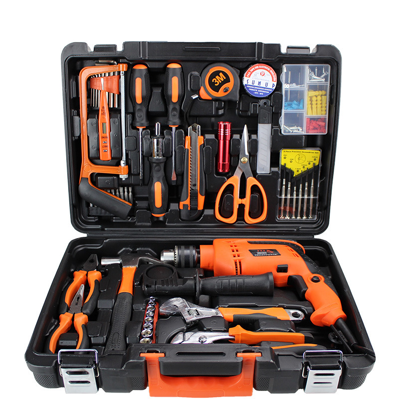 Taladro eléctrico Juego completo Caja de herramientas para el hogar Taladro de mano 13mm Taladro de impacto Herramientas combinadas Reparación de automóviles Herramientas de electricista image 16