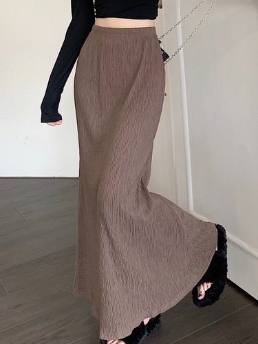 Relaxed pleated skirt summer temperament goddess style salt system mature cute dress