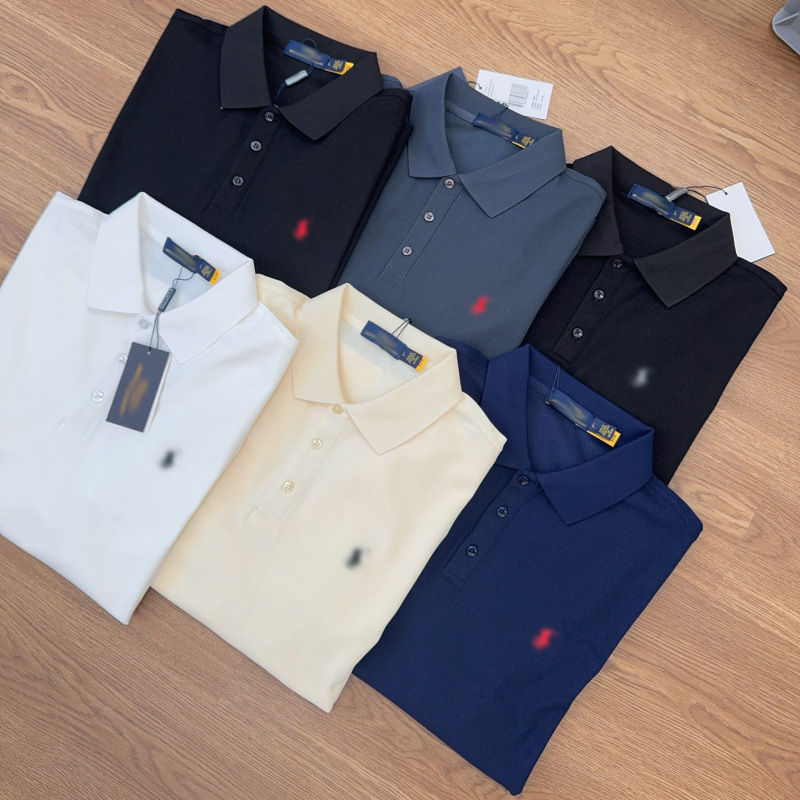 Cross-Border Men's Long-Sleeved Rl Embroidered Logo American-Style Men's Light Business Casual Polo Shirt Versatile Long-Sleeved Top